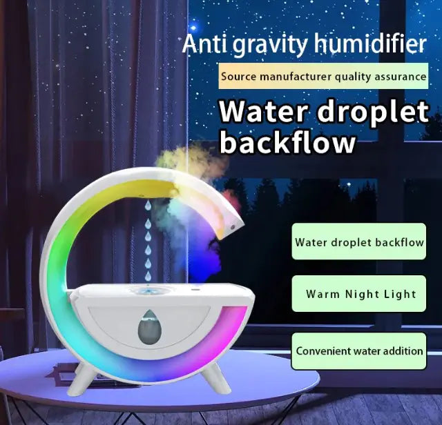 Anti-Gravity Humidifier Water Drop RGB Desk LED Night Light