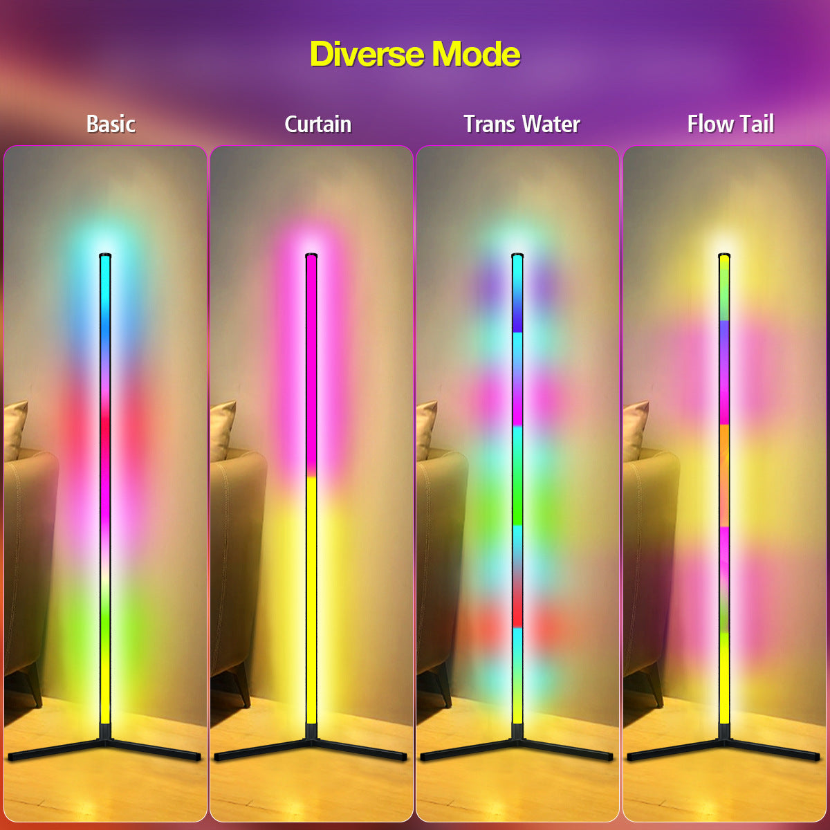 RGB Nordic Corner Floor Lamp ✨