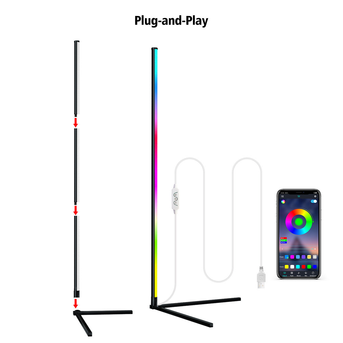 RGB Nordic Corner Floor Lamp ✨